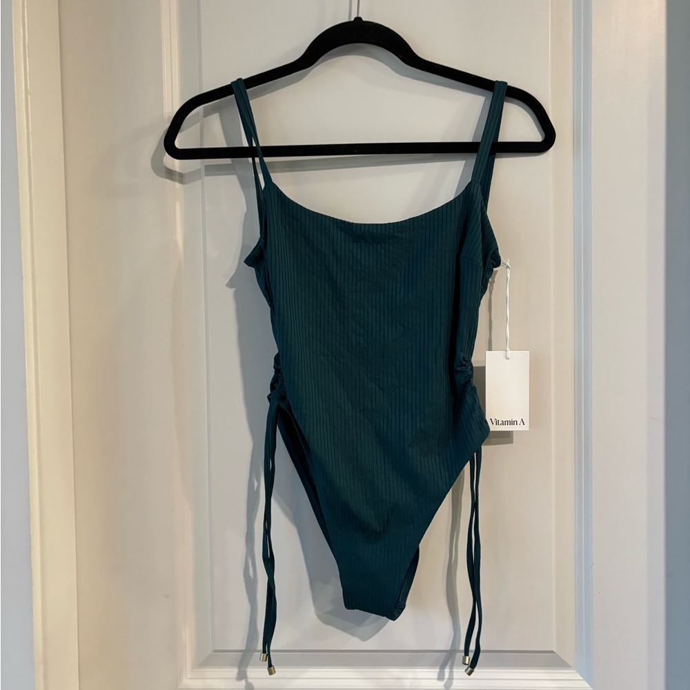 Vitamin A One-Piece Swimsuit, High Cut , Rushed, Emerald Green, Size Small NWT